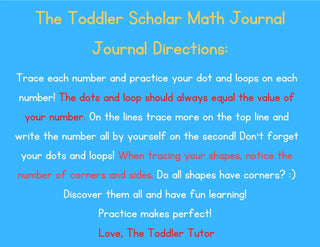 The Toddler Scholar Math Journal - Consumable